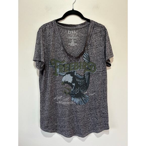 Lyric Free Bird t shirt womens size XL grey graphic music band tour - Picture 1 of 6